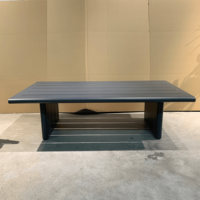 Table basse moderne en aluminium à lattes, antirouille, pour jardin, bord de piscine, hôtel, ferme, mobilier d'extérieur