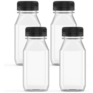 Bouteille de jus vide en PET de 1oz, 2oz, 6oz, 8oz, 10oz, 12oz, 16oz avec bouchon à vis, sérigraphie, pour boissons maison, colorée, de marque moyenne - Product Image 1
