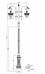 Outdoor Europese Antieke Tuinverlichting Decoratieve Power Straatlantaarn Verlichting Weg Waterdichte Moderne Palen Geleid Straatlantaarn Op Zonne-Energie - Product Image 3