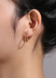 Minimalist Design <b>Large</b> Gold Plated Copper <b>Hoop</b> Earrings Geometric Bohemian Trendy Alloy Wedding Engagement Gifts Women's - Product Image 3