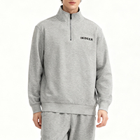 Sweat-shirts pour hommes à col roulé, demi-zip, 100% coton, mode hiver, pull à fermeture éclair, impression de logo personnalisé, faible MOQ, livraison rapide, OEM