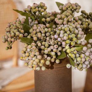 CallaFloral Ramo de Frutas de la Fortuna Artificiales Verde Rosado Verde Espuma Decoración Interior Boda Uso Doméstico - Product Image 2