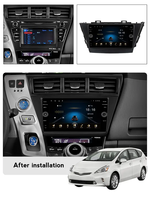 Android 2DIN coche radio coche video AM FM Carplay sistema multimedia QLED RDS para Toyota Prius Plus V Alpha 2012-2017