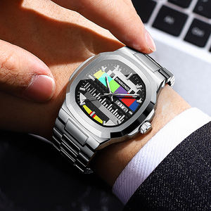 Reloj Binbond 1984 con Diseño de Esfera de Color Nostálgico, Reloj Analógico de Cuarzo Redondo de Negocios para Hombre, de Alta Gama, Resistente al Agua, Luminoso, con Fecha - Product Image 3