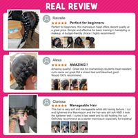 Tête de mannequin 100% cheveux humains vierges brésiliens 16 pouces, tête de poupée pour la formation en cosmétologie, pour la pratique de la coupe et du tressage de cheveux