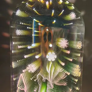 नई 3D आतशबाज़ी गिलास गुंबद क्रिसमस सजावट प्रकाश अप हाथ उड़ा ग्लास एकाधिक पैटर्न थोक पार्टी आभूषण शिल्प