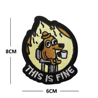 This Is Fine Meme Gunshow Comic Broderie Crochet et boucle Moral This Is Fine Patches