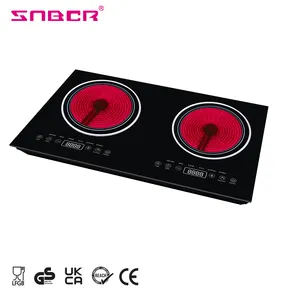 Electric Ceramic Stove Built in 2 Burner Black Crystal Ceramic Electric Stove For Granit Countertop