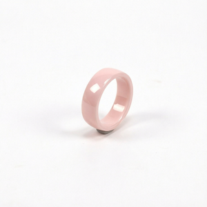 ORIGINAL <b>Pink</b> Ceramic Classic Gemstone Wedding <b>Heart</b> <b>Ring</b> Unisex for Engagement Anniversary Gift - Product Image 1