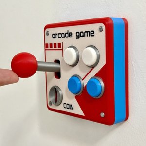Pannello Decorativo da Parete Vintage per Sala Giochi, Copri Interruttore Stampato in 3D, Joystick Modificato Stile Retrò - Product Image 5