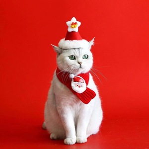 Christmas Cat <b>Scarves</b> Plush Pet Bibs Novelty Winter Accessories Soft Bandanas For Cats - Product Image 2