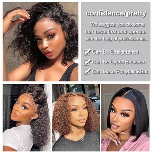 Parrucca vergine piena 13x6 Hd con parrucca frontale in pizzo, parrucca piena in pizzo Glueless con capelli umani ricci onda profonda - Product Image 5