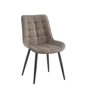 Hotel Modern Dinning Room Chair Set Para Móveis Solid Metal Leg Velvet Tecido Tufted Restaurant Cadeira De Jantar