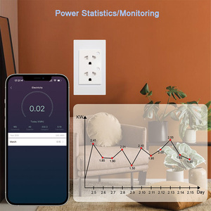 Prise murale WiFi avec contrôle à distance via l'application Tuya Smart, compatible avec les prises EU et US, 16A, surveillance de la consommation électrique, commande vocale Alexa - Product Image 5