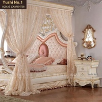 Lit double de style baroque royal français, style européen, 1,8 m, lit à baldaquin pour chambre à coucher, meubles de maison, lit de mariage, palais