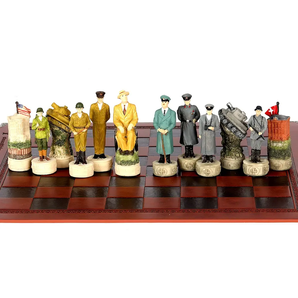 Roosevelt thème de la seconde guerre mondiale pièces d'échecs en résine
