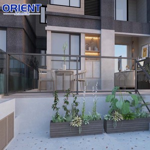 Cấu trúc kính lan can ban công kỹ thuật | tay lan can an toàn cho cầu thang với <span class=keywords><strong>Modular</strong></span> đường sắt kim loại khung - Product Image 1