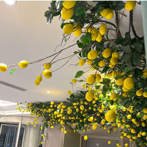 LUYI Wholesale Competitive Price Good Quality 8-head Lemon <b>Tree</b> Wholesale <b>Artificial</b> Fruit for Decoration - Product Image 1