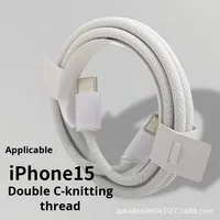 Kabel Data Pengisian Daya Praktis Dua Sisi 3A, Anyaman, Pengisian Ultra Cepat, Kompatibel dengan USB3.0, untuk iPhone 15-16 dan Headphone