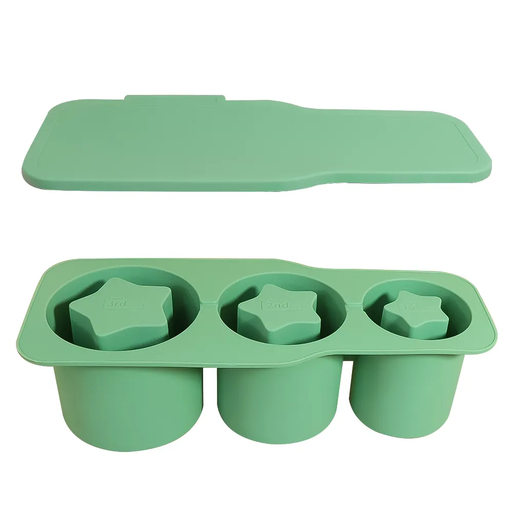 Early Riser Silicone Ice Cube Tray 3 Hollow Cylinder Ice Mold For Stanley Cup Accessories With Lid   Bin