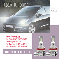 Lot de 2 phares LED de voiture, taille halogène, pour Renault Clio MK3 Kadjar Twingo III Scenic 3 H8/H9/H11/H16(JP) CSP 1860 M4, phare antibrouillard