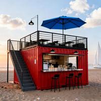 Conteneur de restauration rapide en promotion, conteneur préfabriqué pour café, kiosque, bar à domicile, bureau, restaurant mobile modulaire