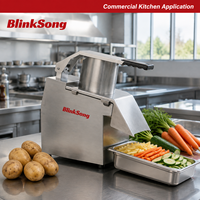 Coupe-légumes commercial BlinkSong en acier inoxydable 304, trancheuse, râpeuse et hachoir multifonction pour restaurant, robot culinaire professionnel