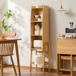 <b>Kitchen</b> Storage Rack Multifunctional Narrow Gap <b>Shelf</b> Solid Wood Standing Type For Tableware In <b>Kitchen</b> - Product Image 1