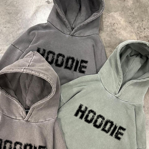 Axit rửa hoodie Drop Shoulder <span class=keywords><strong>Jumper</strong></span> phong cách đường phố Boxy phù hợp với áo len cotton 480 GSM hoodie tùy chỉnh truyền nhiệt in áo - Product Image 3