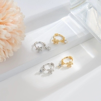 EK82 Elegante Kristallblumen-Ohrringe aus 925 Sterling Silber, Neuer Niedlicher Ins-Style Trendiger Großhandels-Ohrring
