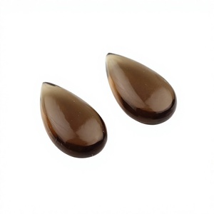 Quartz fumé brun naturel 11x20mm, taille poire lisse, briolette calibrée, pierres précieuses en vrac pour boucles d'oreilles et bagues, fabrication de bijoux DIY - Product Image 1