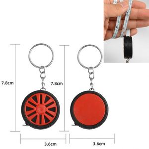 Tire Shaped Keychain Tape Measure 1m 3ft Retractable Carbon Steel Ruler Pocket Car Wheel Measuring Tool for Promotional Gift - Product Image 2