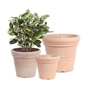 High-End Plastic Outdoor Plant Large Nordic Planter Eco Friendly Artificial Potted Big Garden Pots For Wave Flowers