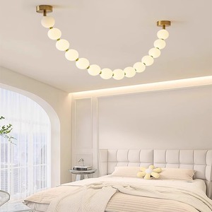Lampade a Sospensione Minimaliste in Stile Nordico, Lampadario Moderno a Linea Sottile, Dimmerabile, a Forma di Collana di Perle <span class=keywords><strong>per</strong></span> Soggiorno - Product Image 3