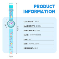 Montre de dessin animé noir pour enfants à la mode pour garçons et filles 31mm mouvement à quartz boîtier PC montre à main