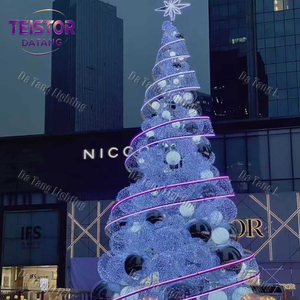 Sapin de Noël LED bleu et blanc avec lumières ajoute une ambiance hivernale fraîche aux décorations des centres commerciaux et des plazas. - Product Image 3