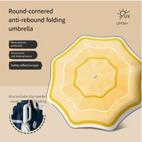 Parapluie Enfant Entièrement Automatique avec Sangle, Bout Sécurisé Anti-Réflexion, Résistant aux UV, Double Usage Pluie/soleil, Idéal Rentrée Scolaire
