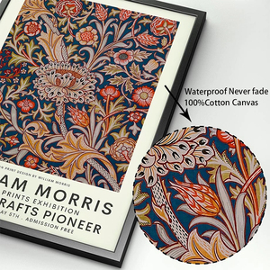 Affiches et imprimés nordiques, photos murales abstraites de William Morris, feuille de fleur d'oiseau, Art mural, peinture sur toile pour décoration de salon - Product Image 4