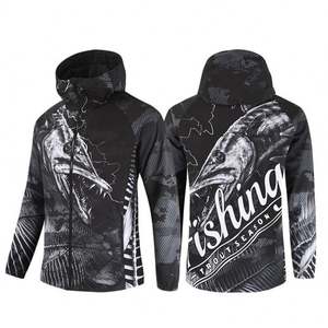 Vêtements de pêche en mer imperméables sublimés personnalisés portent des vestes de pêche en polyester de protection UV d'impression pour hommes d'Australie - Product Image 1