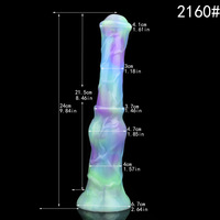 Dildo de cristal con ventosa, de doble extremo, con forma de caballo, vibrador, diseño hueco, tamaño gigante, alta calidad
