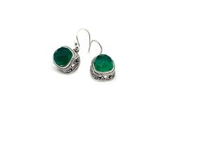 Handcrafted Green <b>Onyx</b> <b>Earrings</b> Natural Gemstone 925 Sterling Silver Women Luxury Fashion Jewelry Wholesale Supplier - Product Image 2