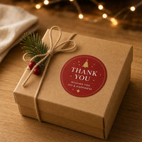 Rouleaux d'autocollants de remerciement de Noël personnalisés, papier texturé, logo imprimé, 500 pièces par rouleau, étiquettes adhésives pour sacs cadeaux, boîtes d'emballage