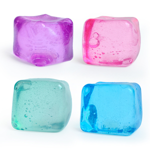 Jouets sensoriels à presser transparents, jouets anti-stress moelleux, cubes de glace colorés amusants pour enfants - Product Image 1