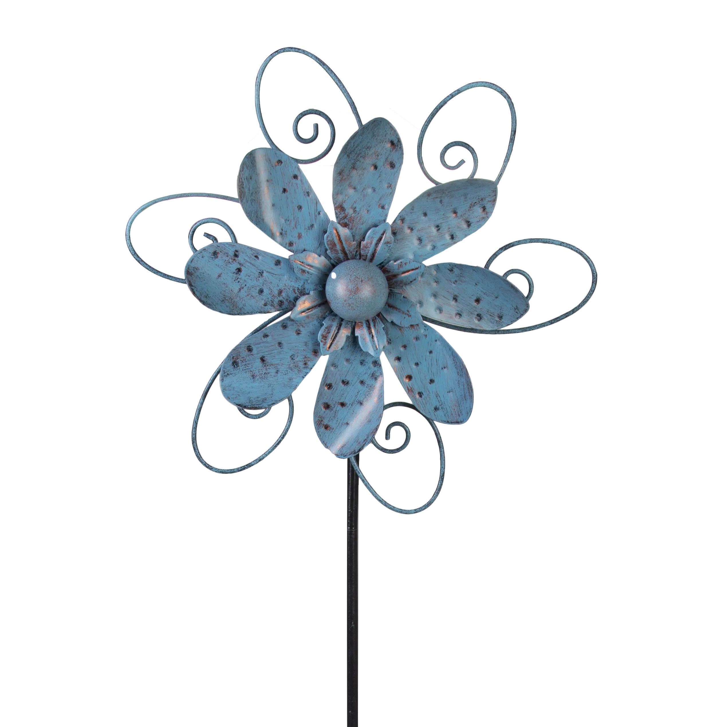 Outdoor Wind Spinner Metal Wind Sculpture Waterproof Flower Wind Spinners For Garden Patio Lawn Decoration