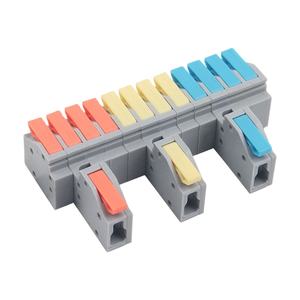 N4f 250V 32a 10Mm 6 Pin 6 P <span class=keywords><strong>2</strong></span> Gaten Met Hendel Gekleurde Veerklem Snelle Snelle Draadkabelconnectoren Elektrische Klemblokken - Product Image 4
