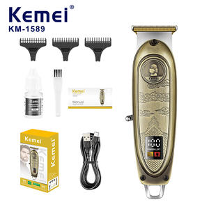 เครื่องตัดผมไฟฟ้า Kemei รุ่น KM-1589 แบบโลหะ สำหรับมืออาชีพ พร้อมระบบชาร์จ USB และหน้าจอแสดงผลดิจิตอล - Product Image 1