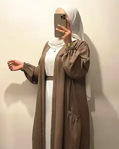 New Fashion Open Abaya For Women Elegant Ladies Jilbab Abaya Clothing Toptan Turquie Abaya Wholesale Worldwide Shipping