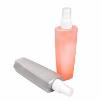 Vente en gros de flacons pulvérisateurs PETG imprimés UV de 160 ml, forme irrégulière, transparents, rechargeables, contenants cosmétiques, nettoyant pour le visage