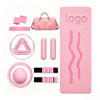 COMANA Ensemble de haltères pour tapis de yoga, accessoires de Pilates, bracelets de cheville et de poignet personnalisés, anneau de résistance, modèle portable en acier, PVC et caoutchouc
