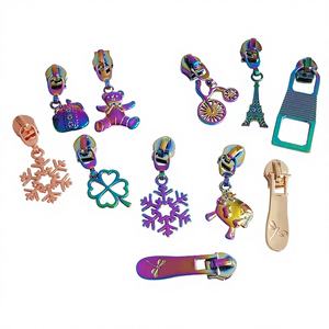 Tiradores de Cremallera Personalizados de Aleación de Zinc Sin Bloqueo con Patrones Rectangulares, de Estrella y de Corazón, Deslizadores Sin Níquel para Bolsos - Product Image 2